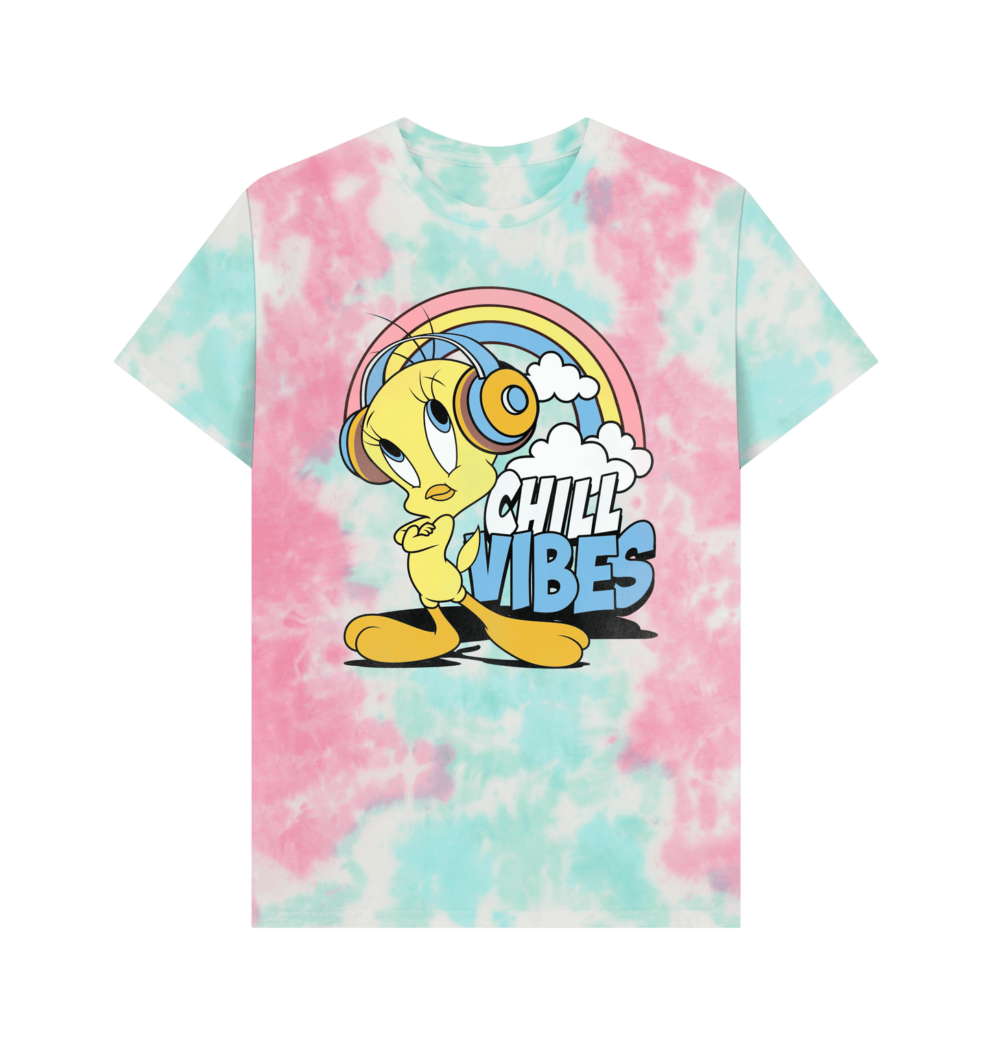 Pastel Tie Dye Printed Premium T-Shirt Front