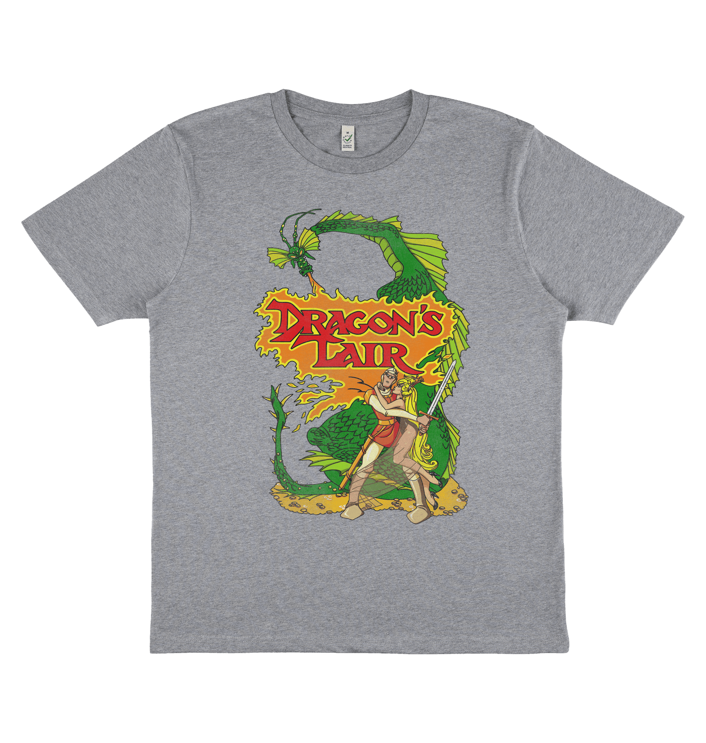 Melange Grey Printed T-shirt Front