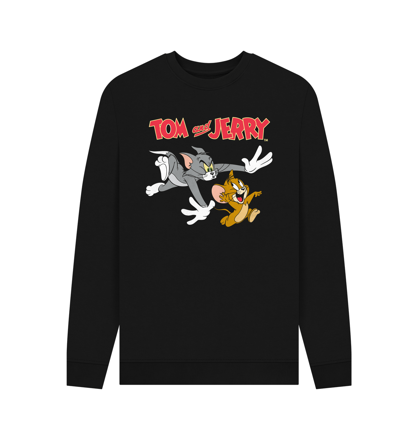 Black Printed Sweater Front