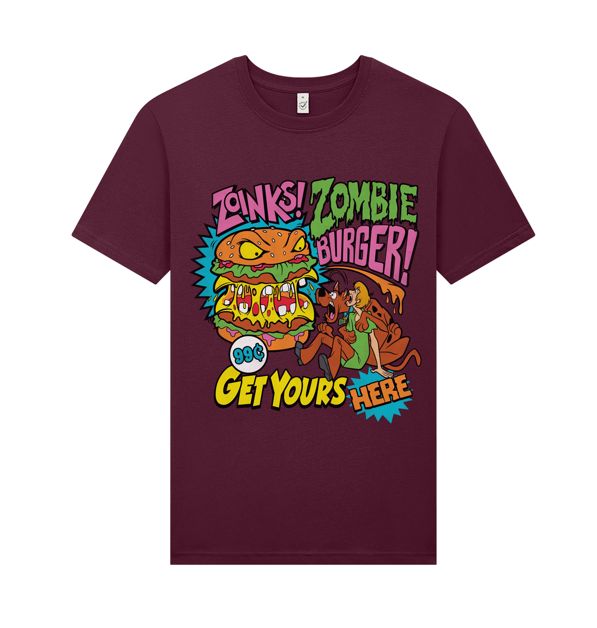 Burgundy Printed T-shirt Front