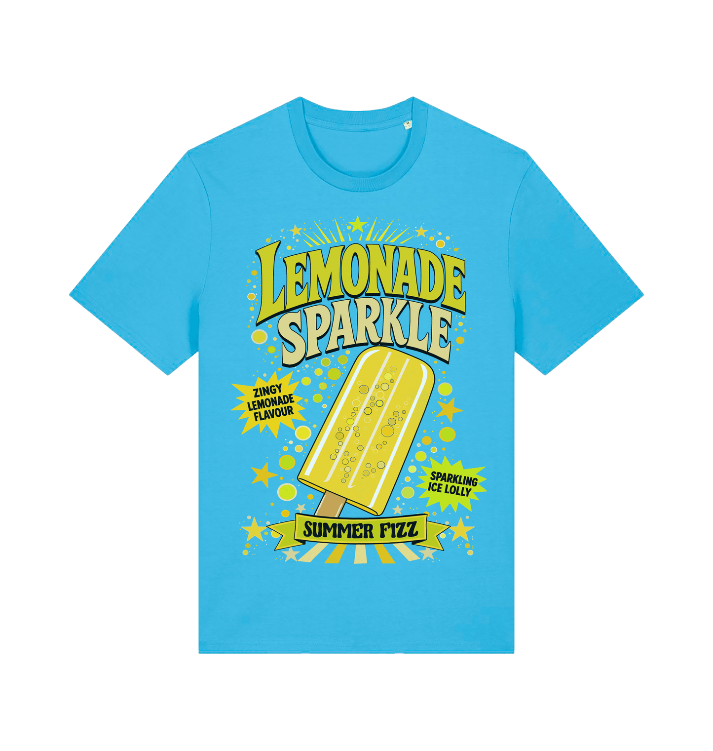 Aqua Blue Printed T-shirt Front