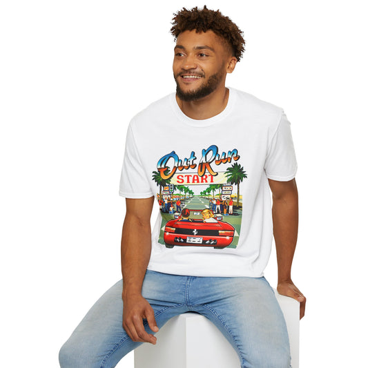 Out Run Retro Arcade Racing Unisex T-Shirt Large
