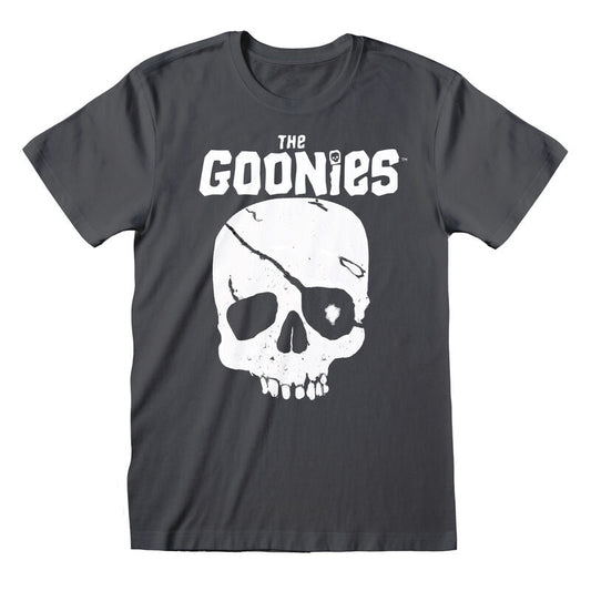Goonies, The - Skull And Logo Charcoal T-Shirt