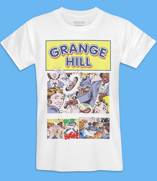 Grange Hill Retro Comic Strip T-shirt Men's Unisex