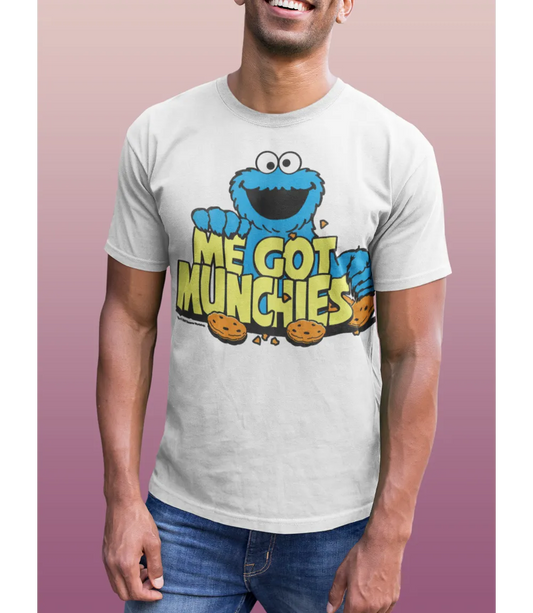 Men's Sesame Street Cookie Monster Me Got Munchies Ringer T-shirt by Famous Forever