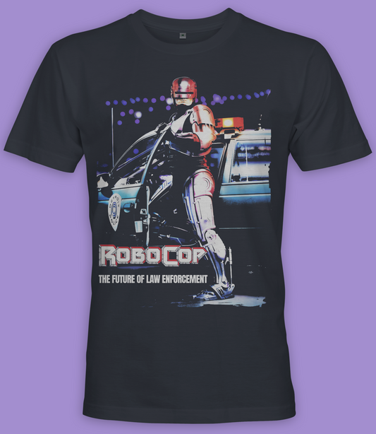 Retro Tees 80's Robocop Movie Poster Men's Black T-shirt