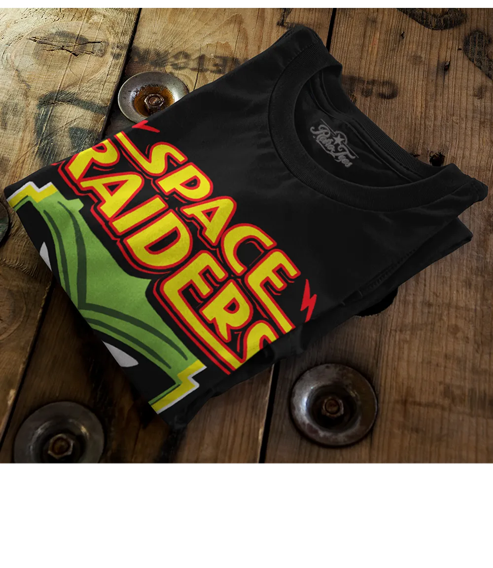 Retro 80s Green Alien Space Raiders T-Shirt