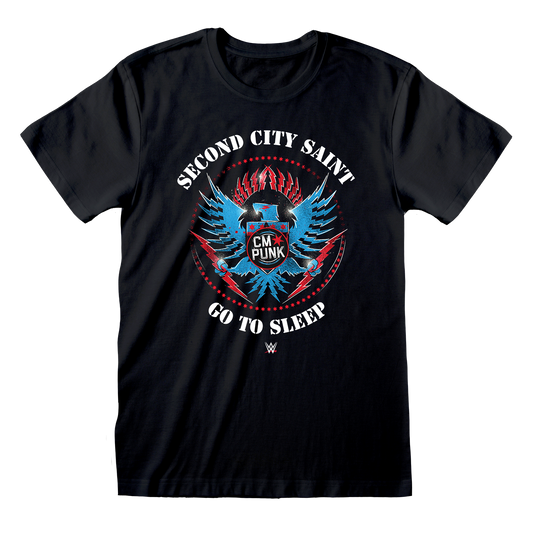 WWE - CM Punk - Second City Saint Black T-Shirt