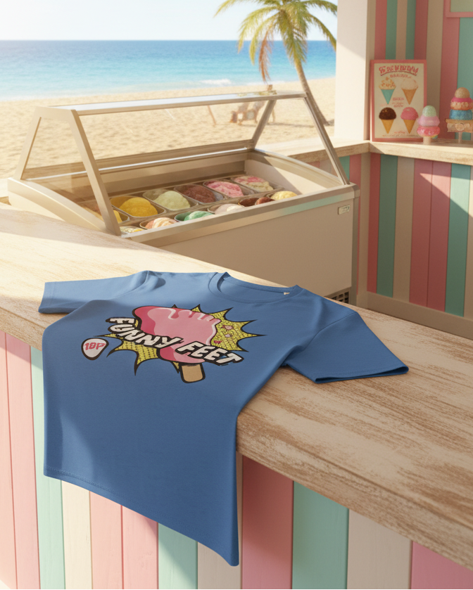 Bright Blue Printed T-shirt Front