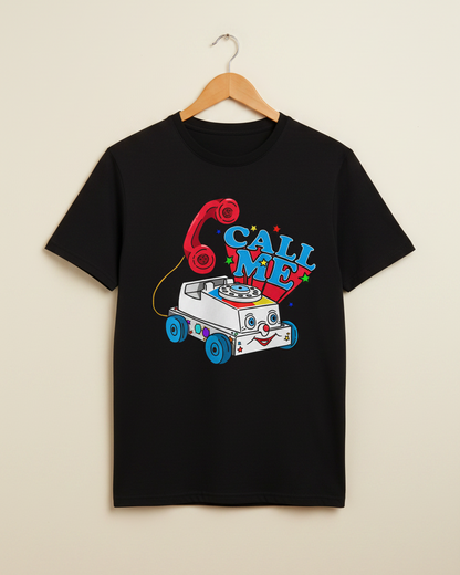 Black Printed T-shirt Front