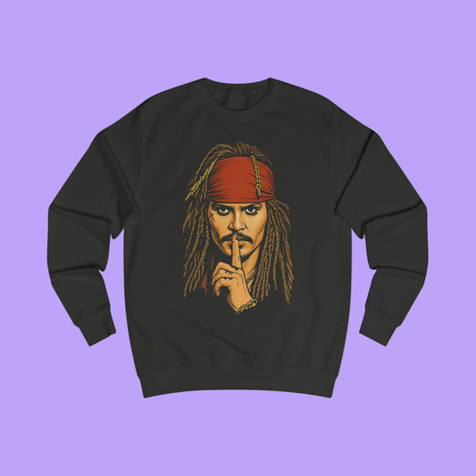 Captain Jack sparrow Black sweatshirt with a graphic of Jack to the front