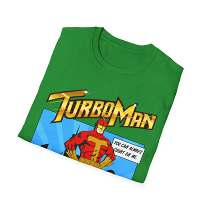 Turboman Action Hero T-Shirt | Retro Christmas Movie Superhero