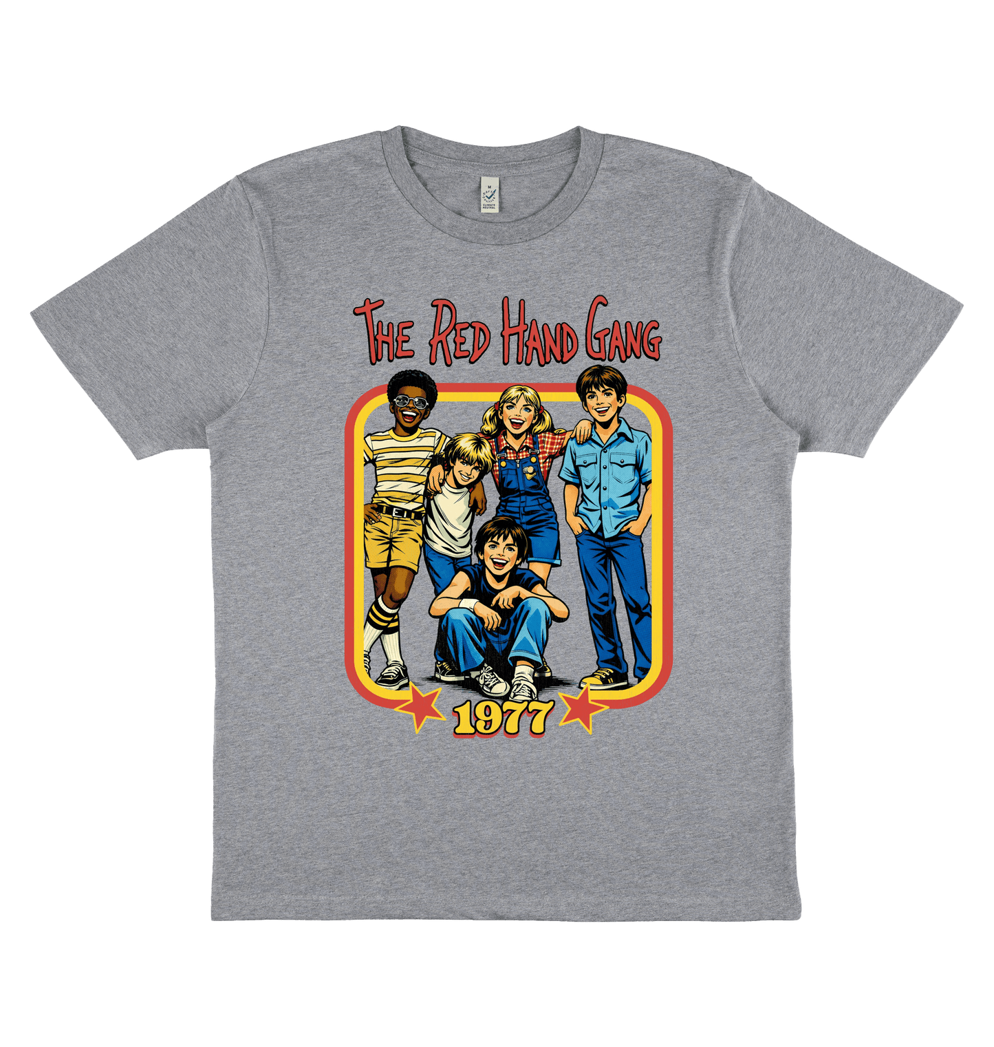 Melange Grey Printed T-shirt Front
