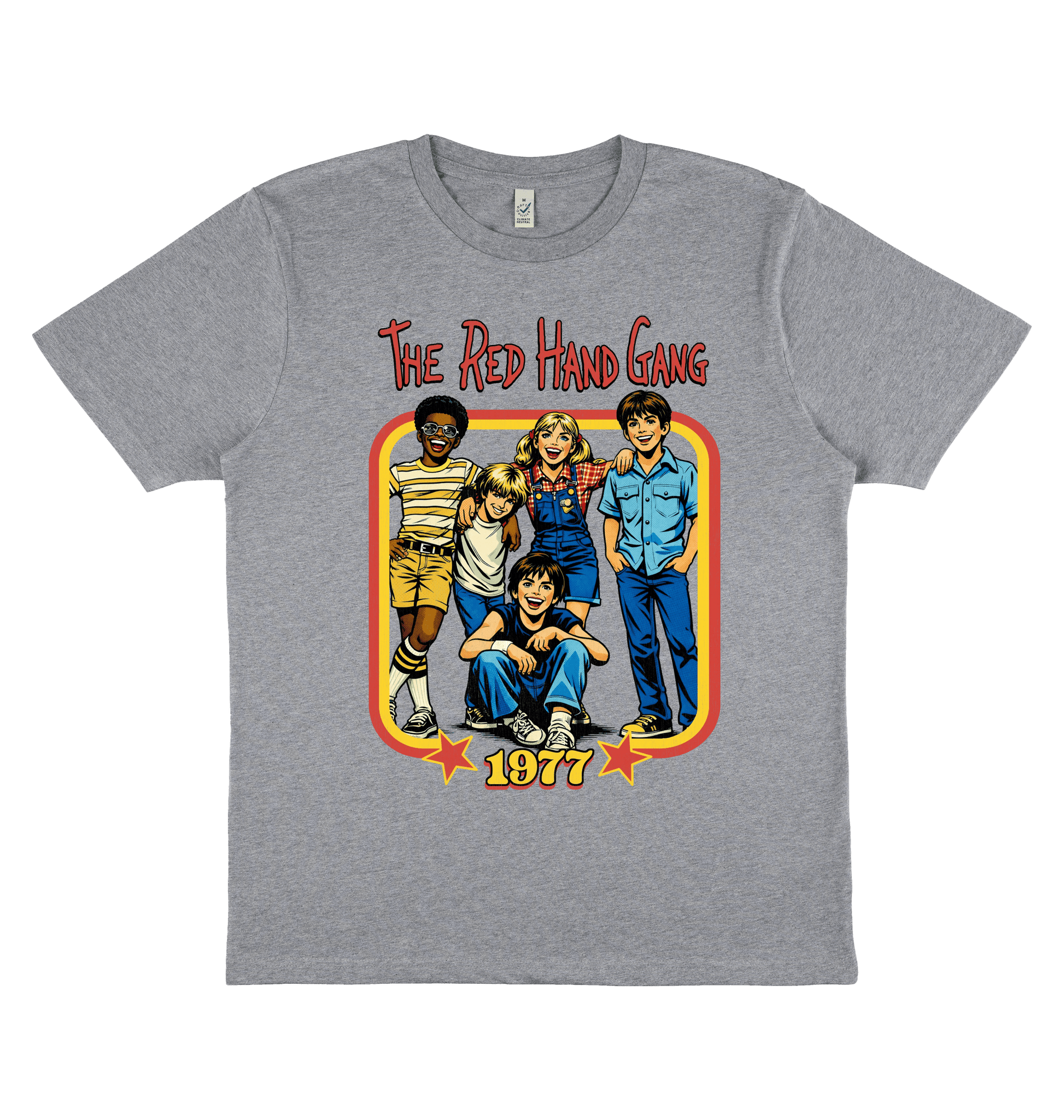 Melange Grey Printed T-shirt Front