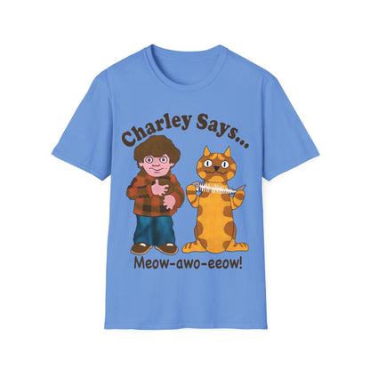 Charley Says Meow Unisex T-Shirt | Retro Safety Advert
