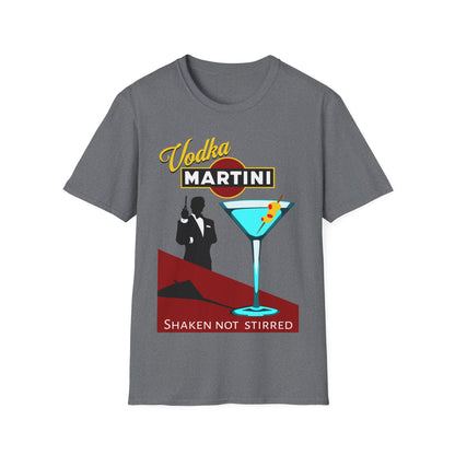 Grey Vodka Martini shaken not stirred short sleeve t-shirt