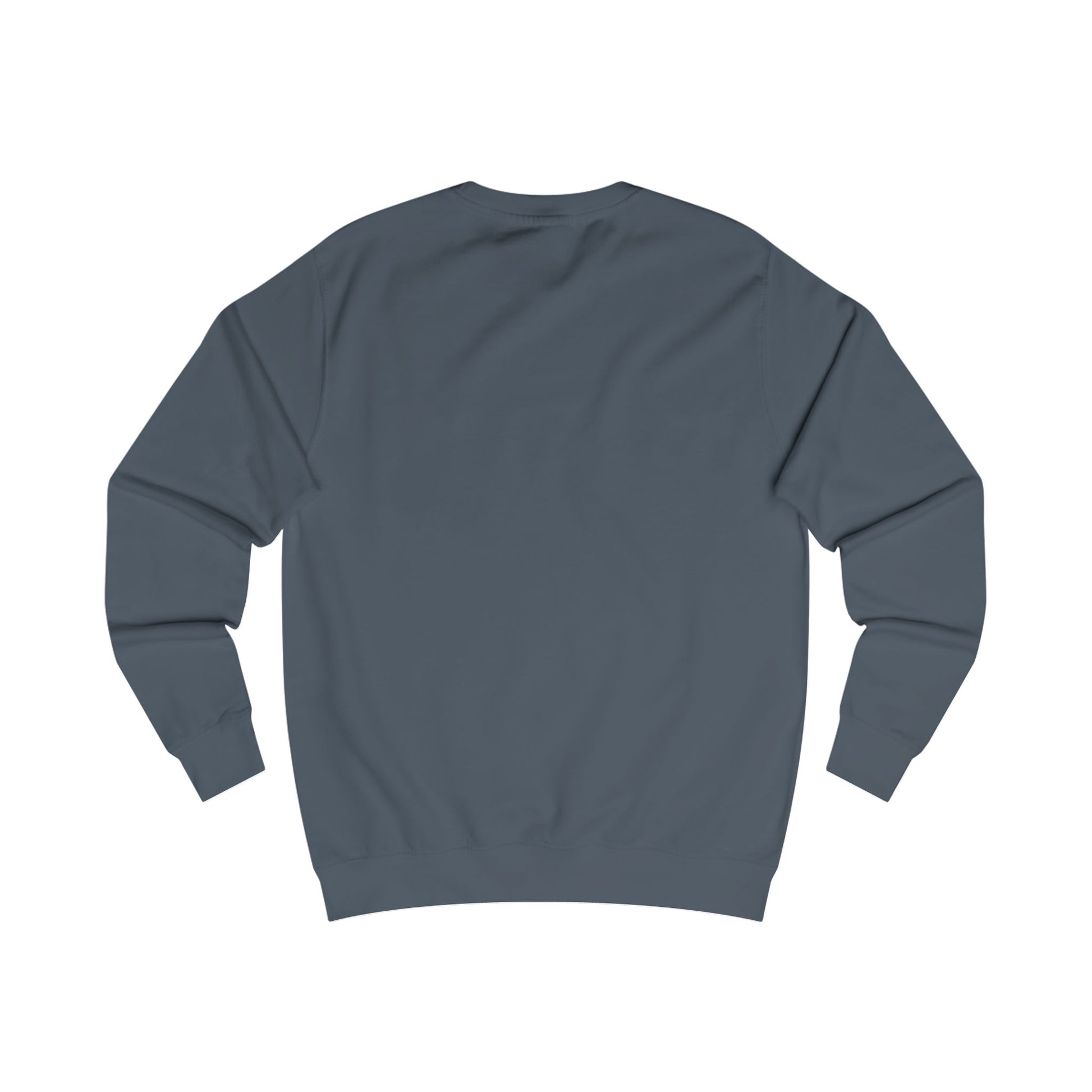Plain blue sweatshirt on a white background