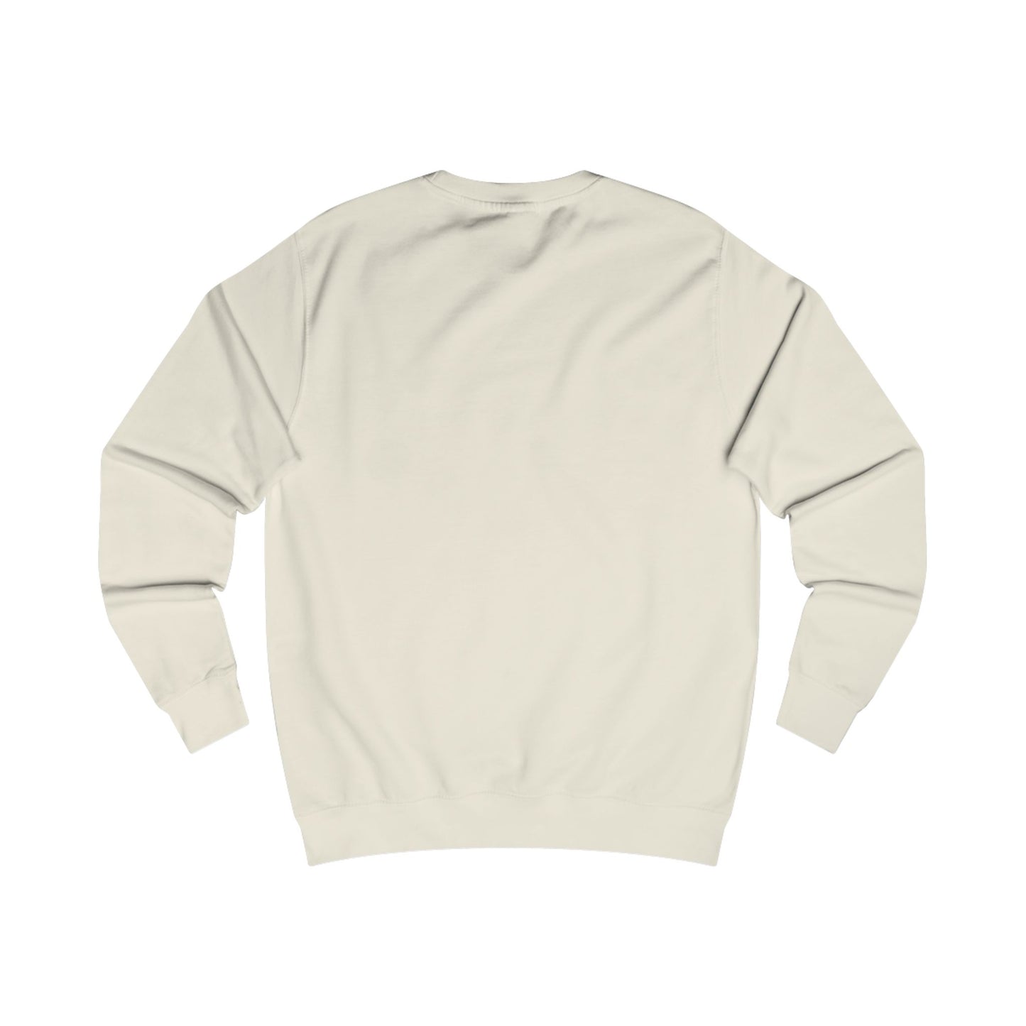 Beige sweatshirt with a graphic of a deer holding a bottle and text 'I'd Love a Babycham' on a white background