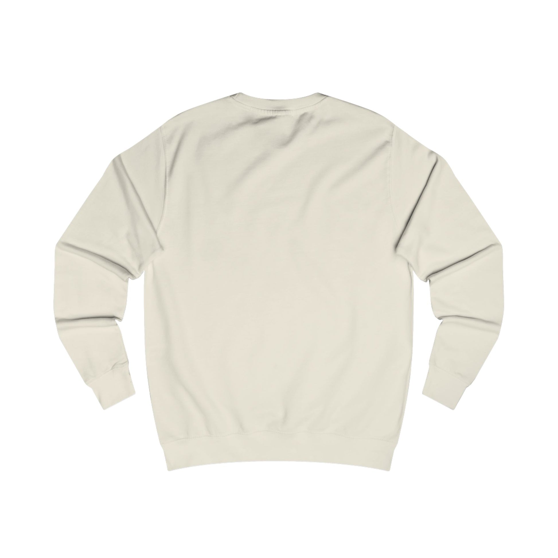 Beige sweatshirt with a graphic of a deer holding a bottle and text 'I'd Love a Babycham' on a white background