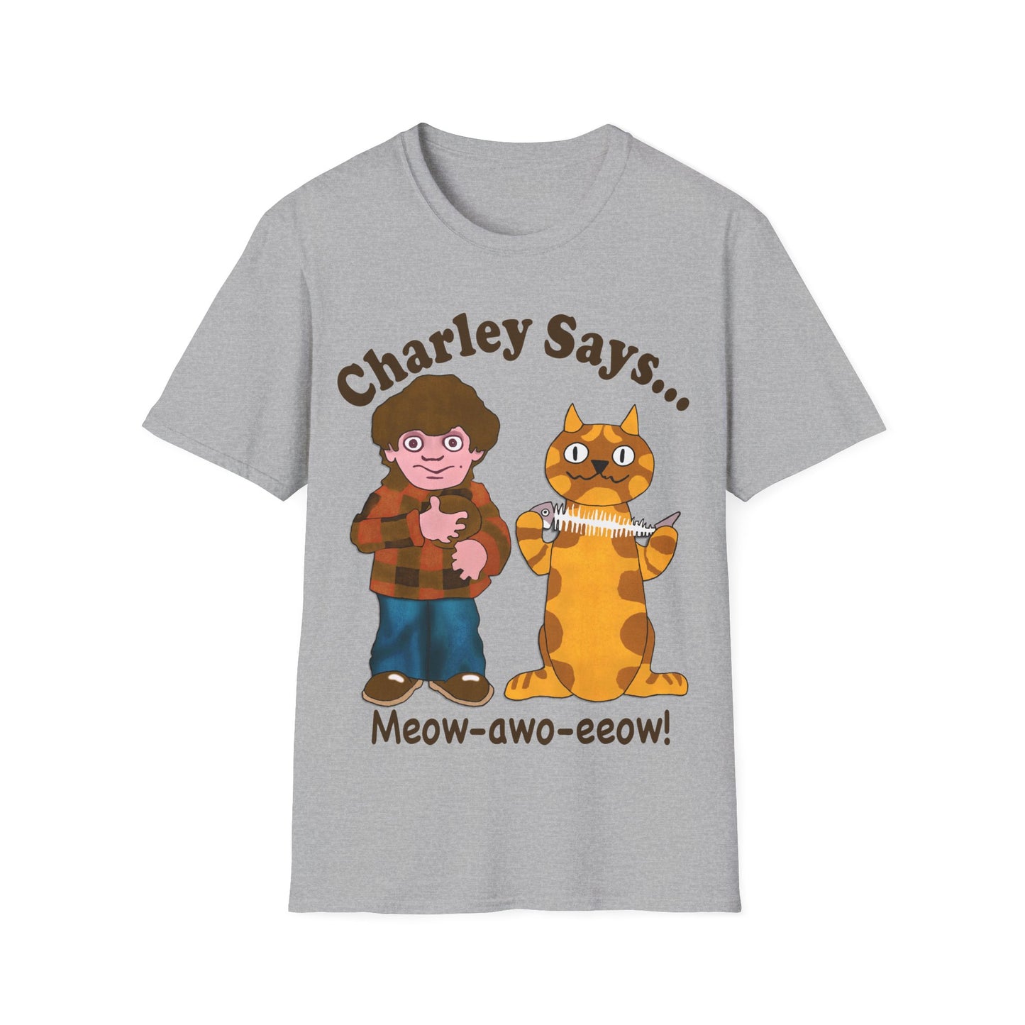 Charley Says Meow Unisex T-Shirt | Retro Safety Advert