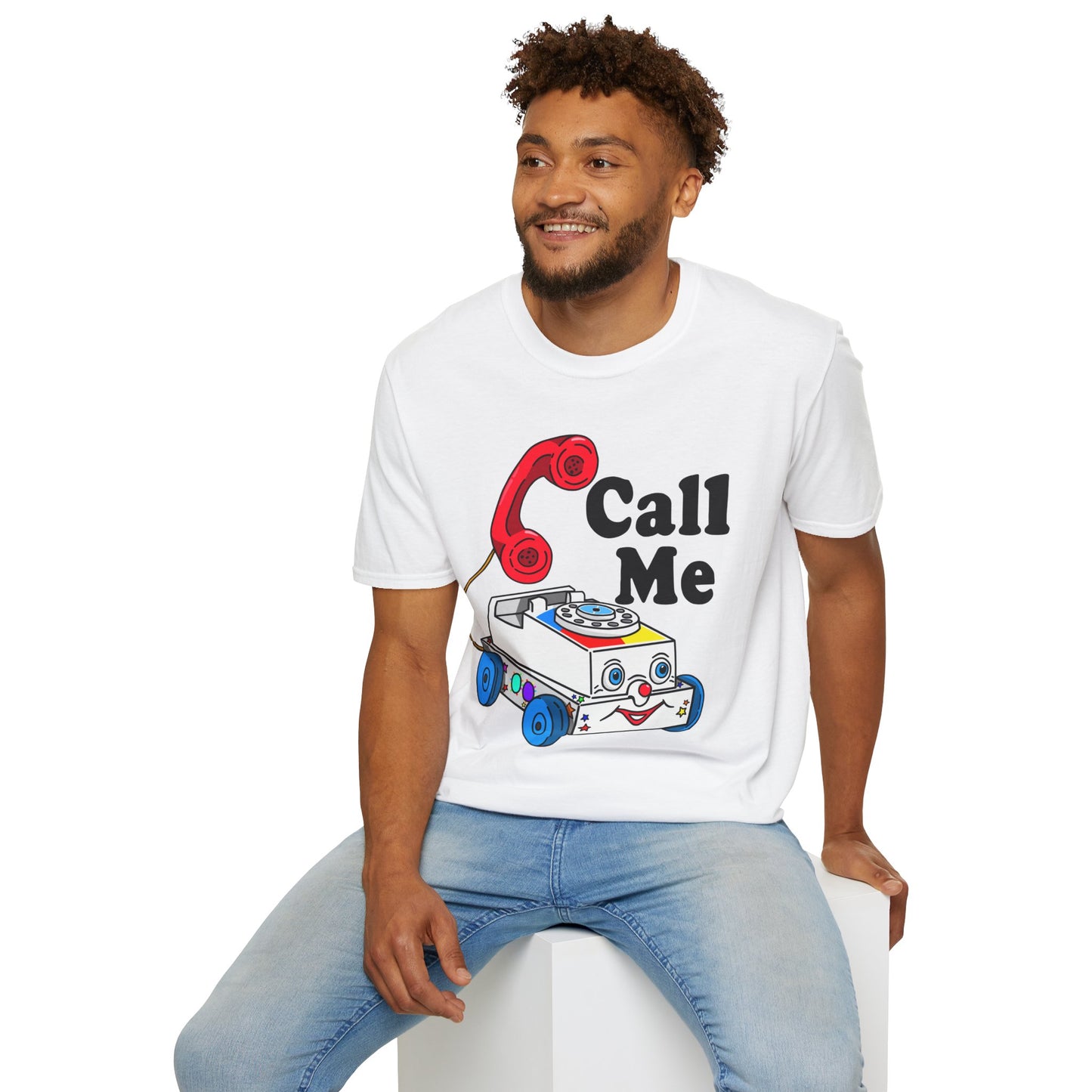 Retro 'Call Me' Toy T-Shirt - Playful Toy Phone Top - Retro Tees