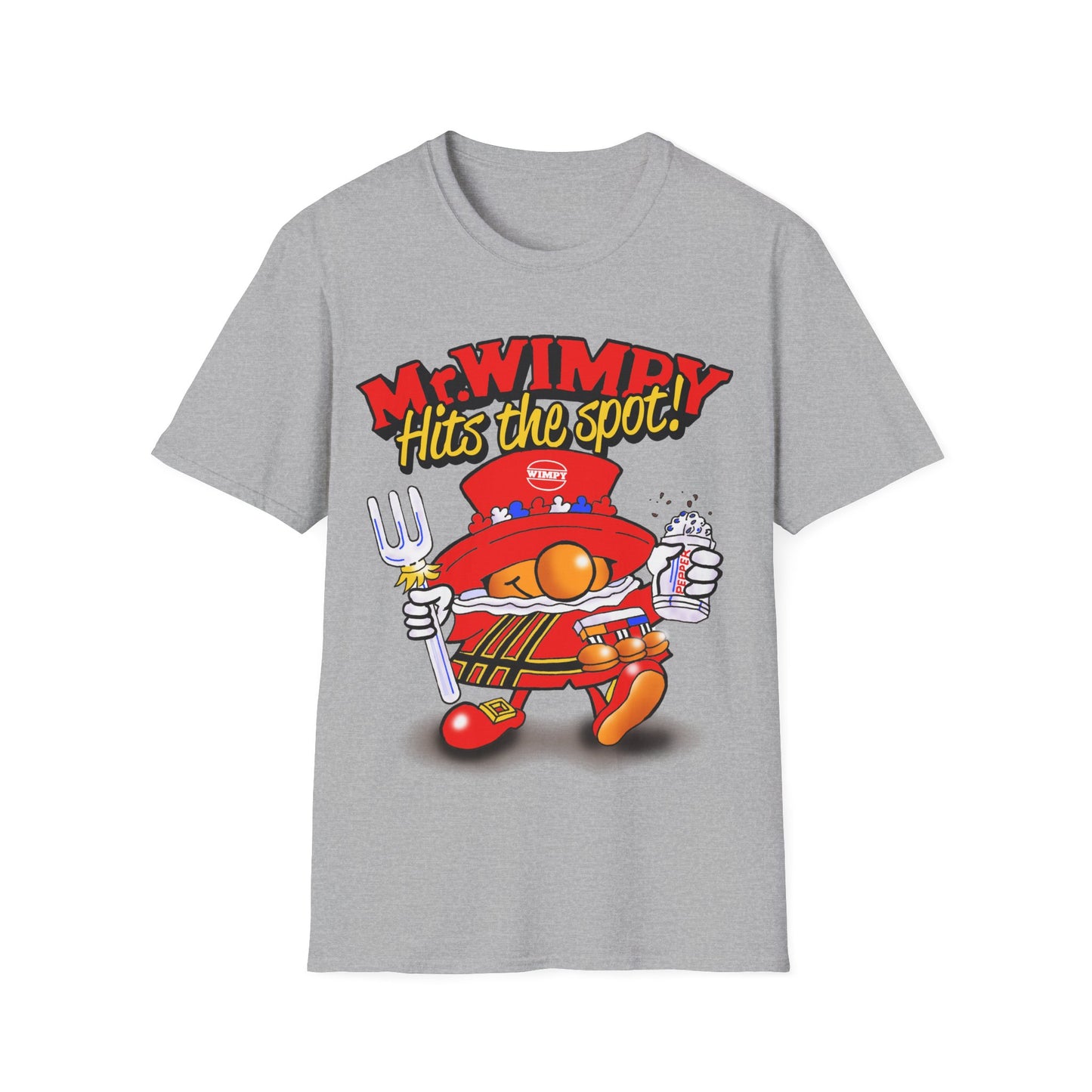 Retro Wimpy Graphic T-Shirt - Fast Food Burger and Fries Lover Unisex Tee