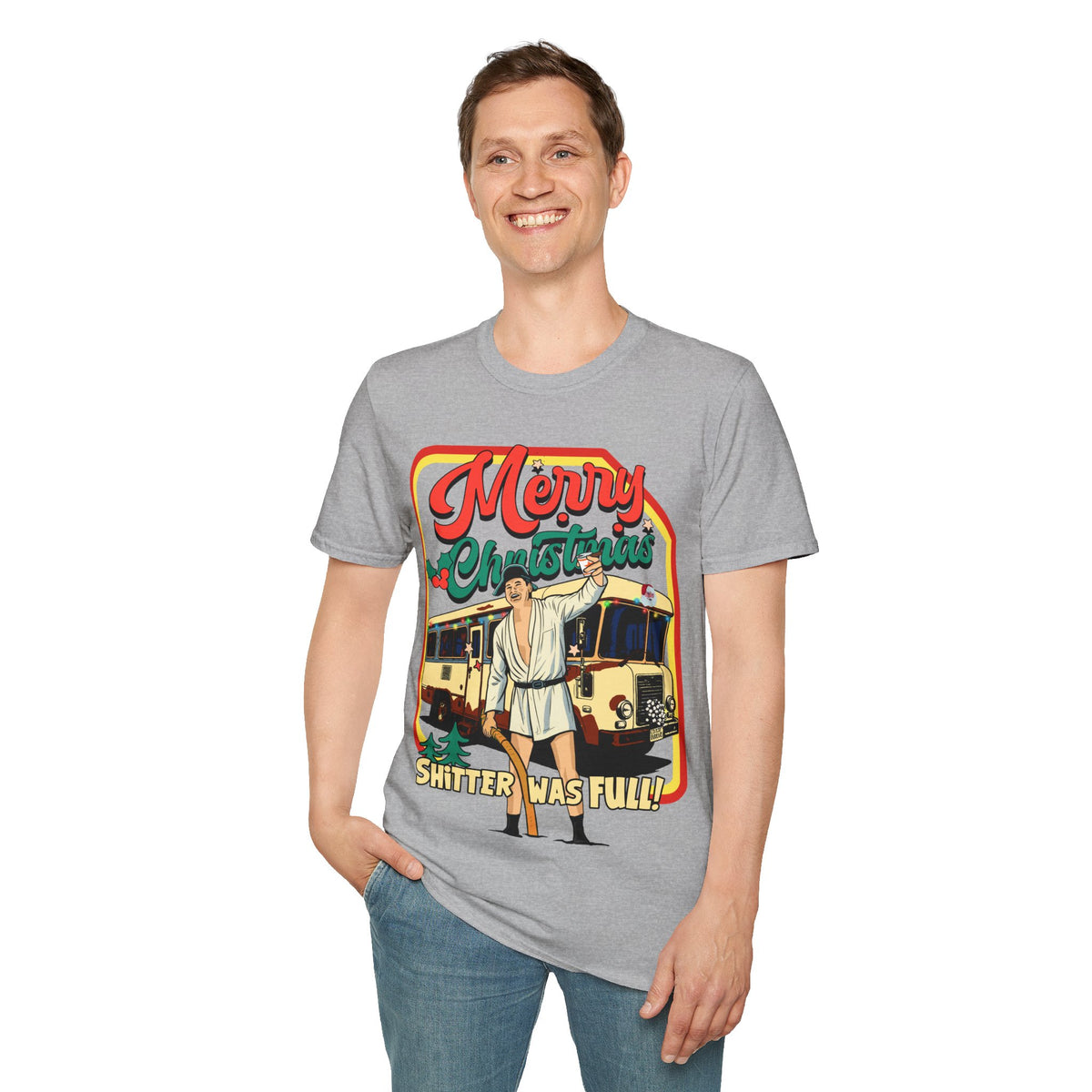 Funny Christmas Shitter Was Full T-Shirt, Festive Graphic Tee Small