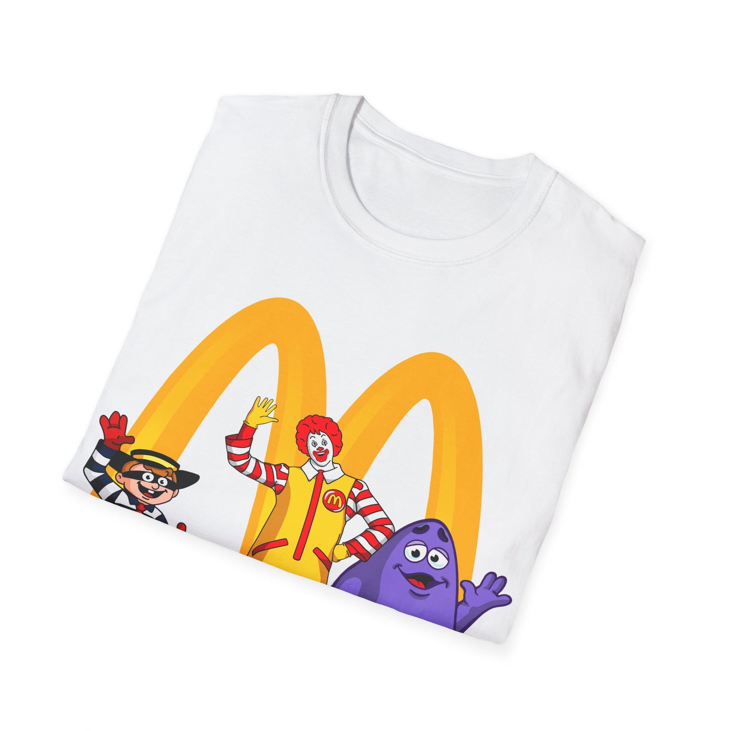 Retro McD's Characters Inspired T-Shirt - Fun Nostalgic Top