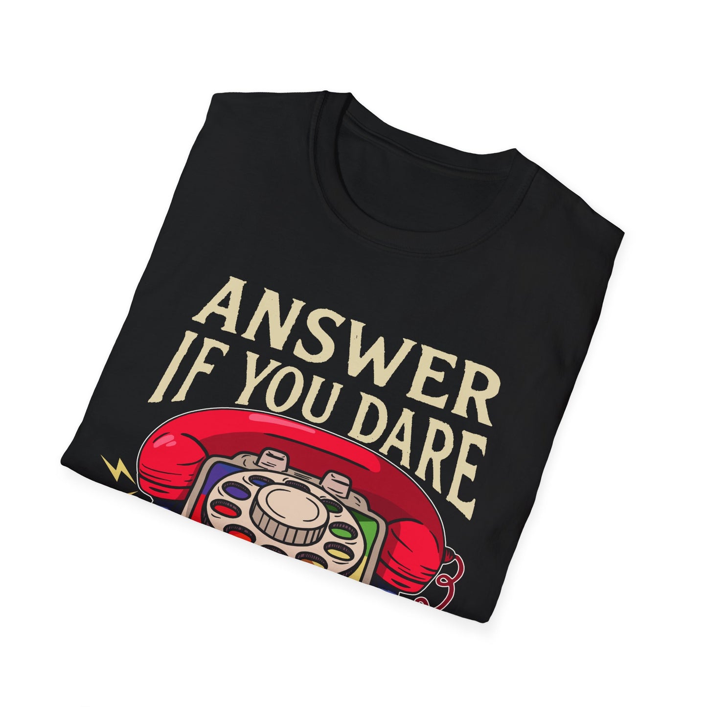 Vintage Eerie Toy Phone T-Shirt - 'Answer If You Dare'