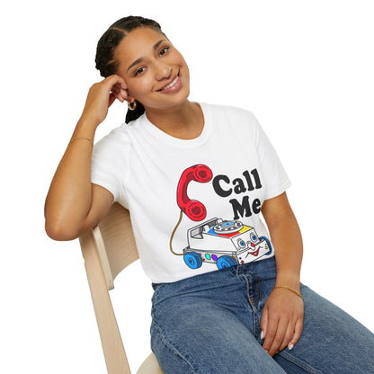 Retro 'Call Me' Toy T-Shirt - Playful Toy Phone Top - Retro Tees