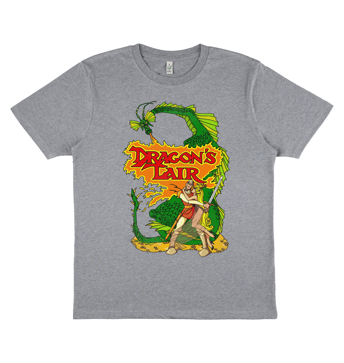 Melange Grey Printed T-shirt Front