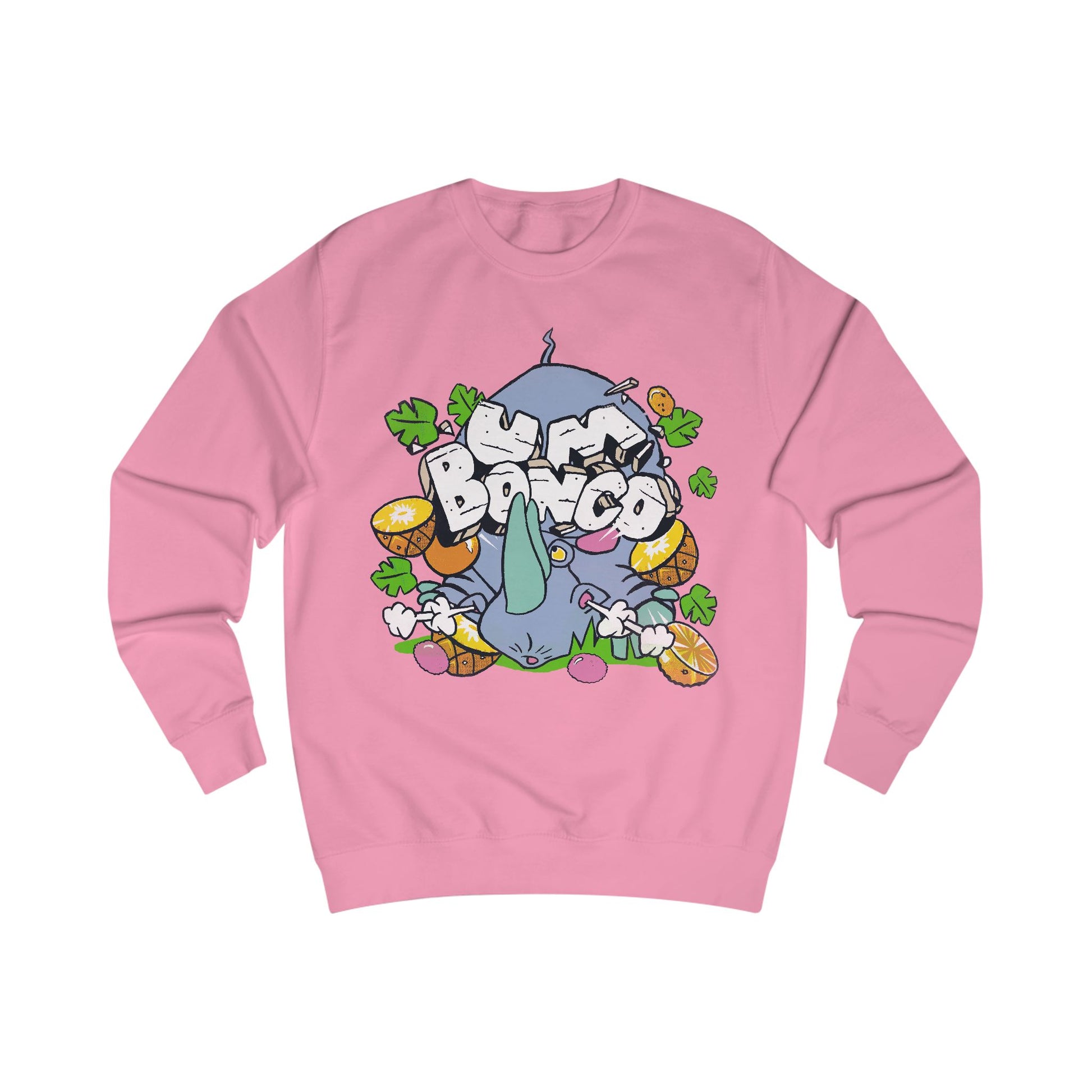 Official Um Bongo Hippo Pink sweatshirt with colourful graphic Rhino  design, Exclusive to Retro Tees