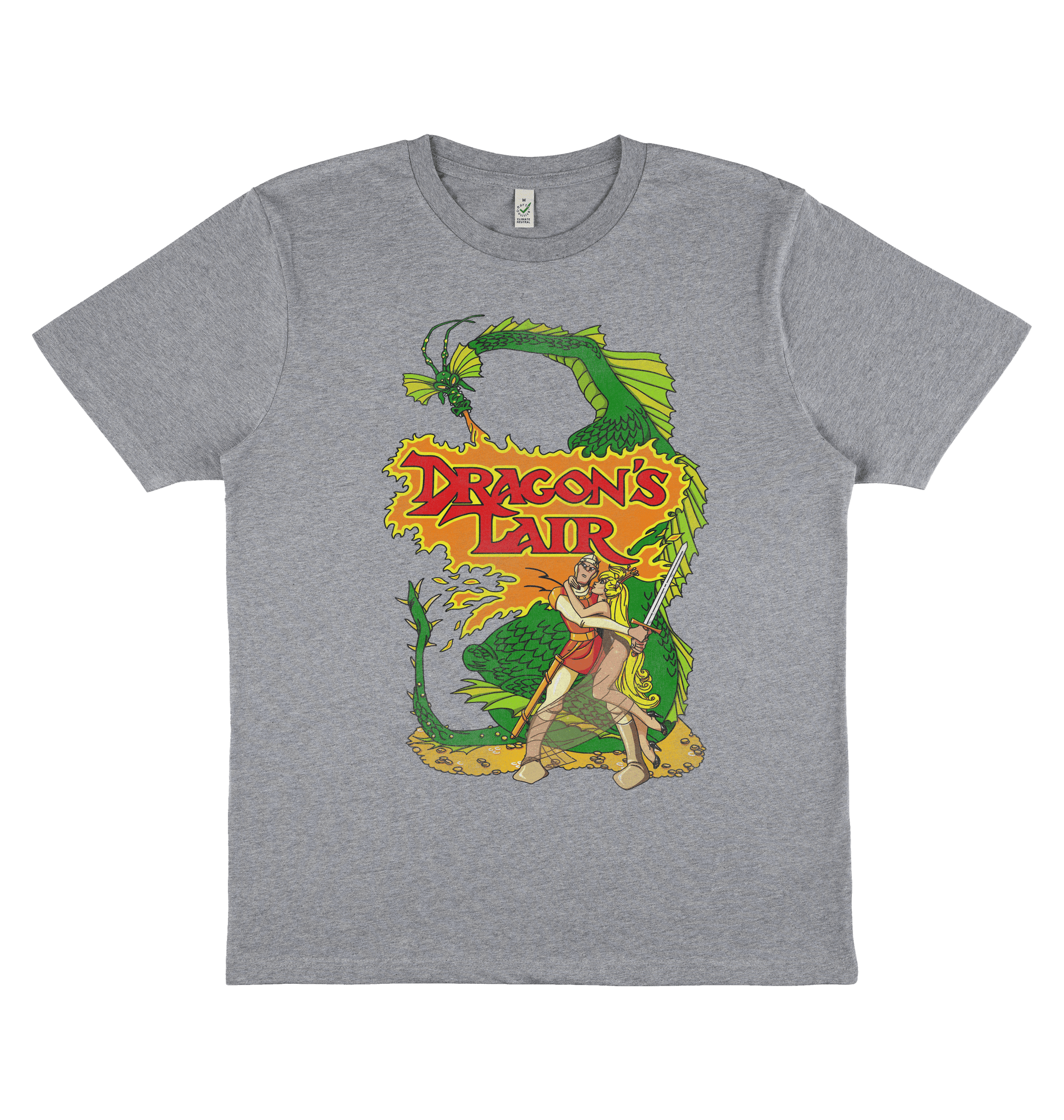 Melange Grey Printed T-shirt Front