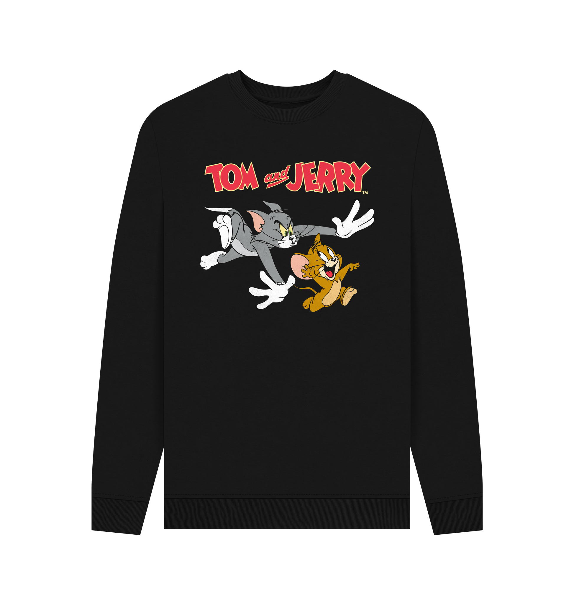 Black Printed Sweater Front