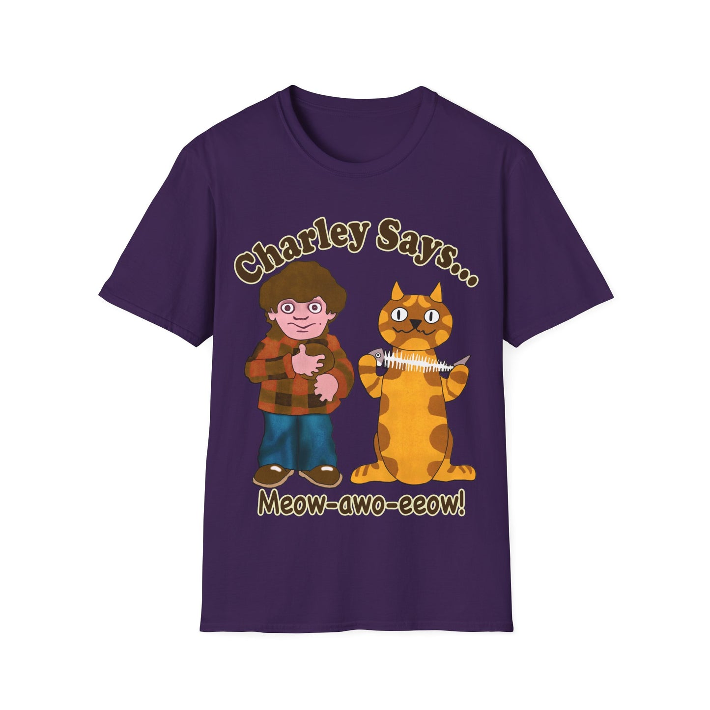 Charley Says Meow Unisex T-Shirt | Retro Advert