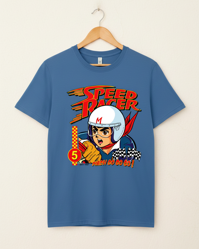 Faded Denim Printed T-shirt Front