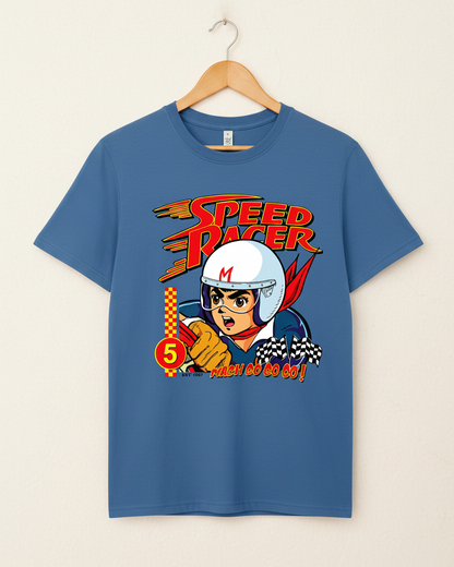 Faded Denim Printed T-shirt Front