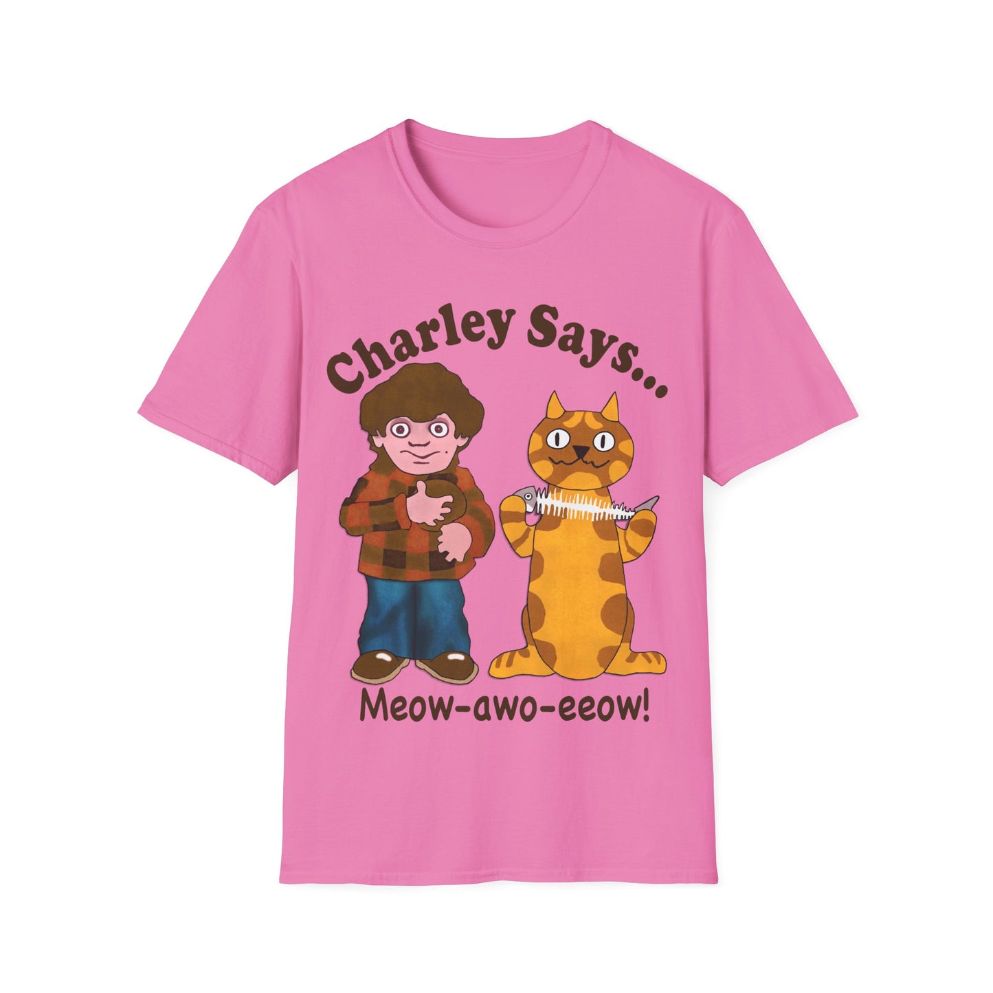 Charley Says Meow Unisex T-Shirt | Retro Safety Advert