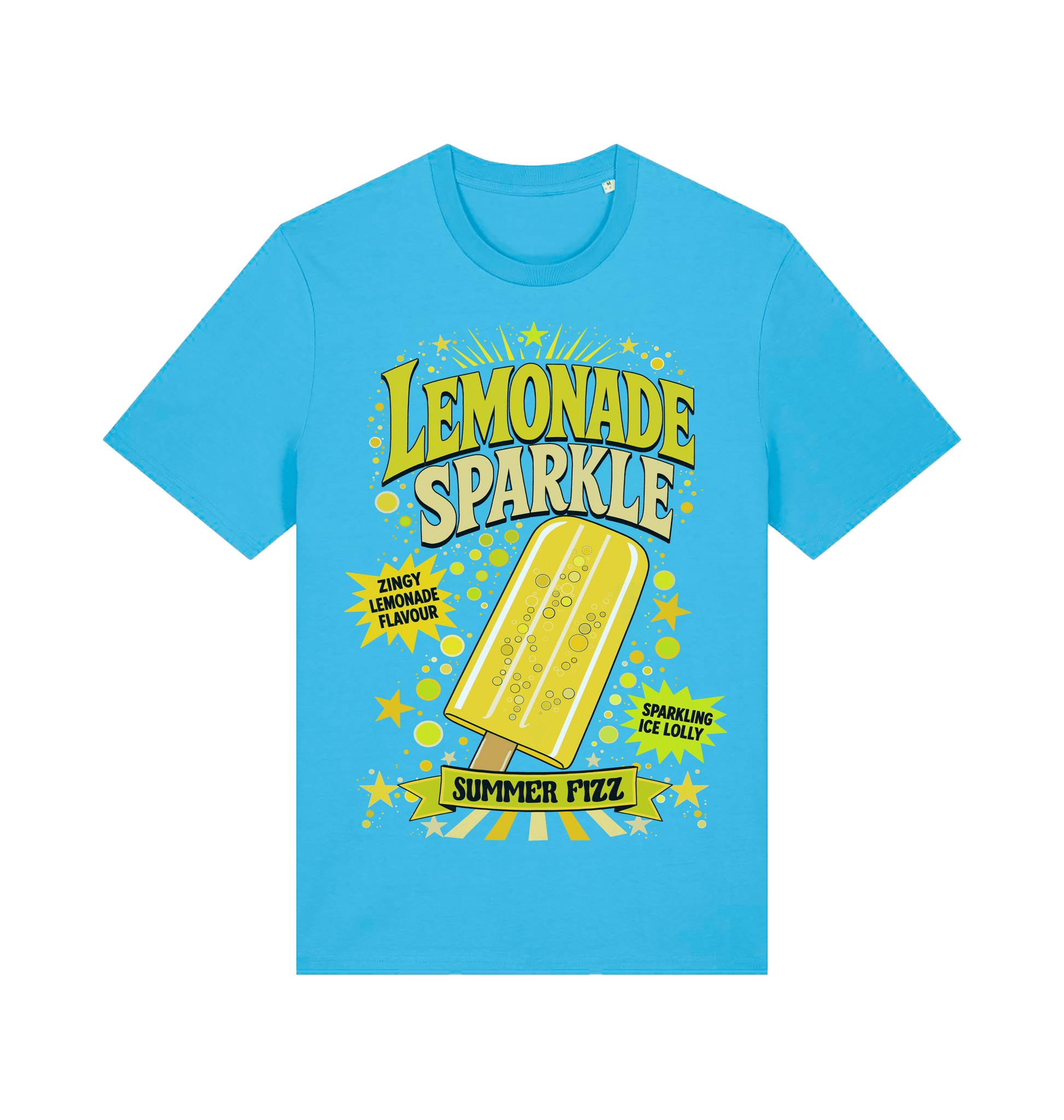 Aqua Blue Printed T-shirt Front