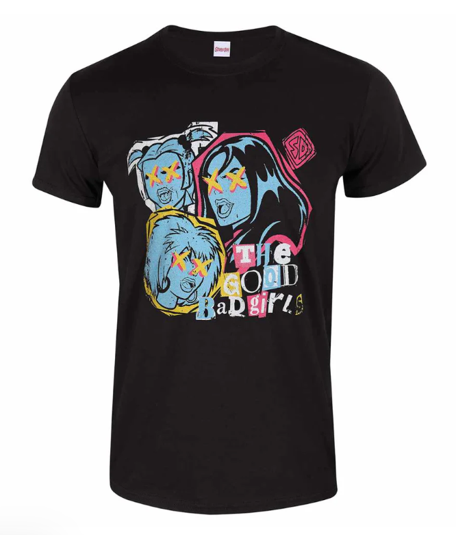 Scooby Doo T-shirt Black Hex Girls t-shirt with colourful graphic design on a white background