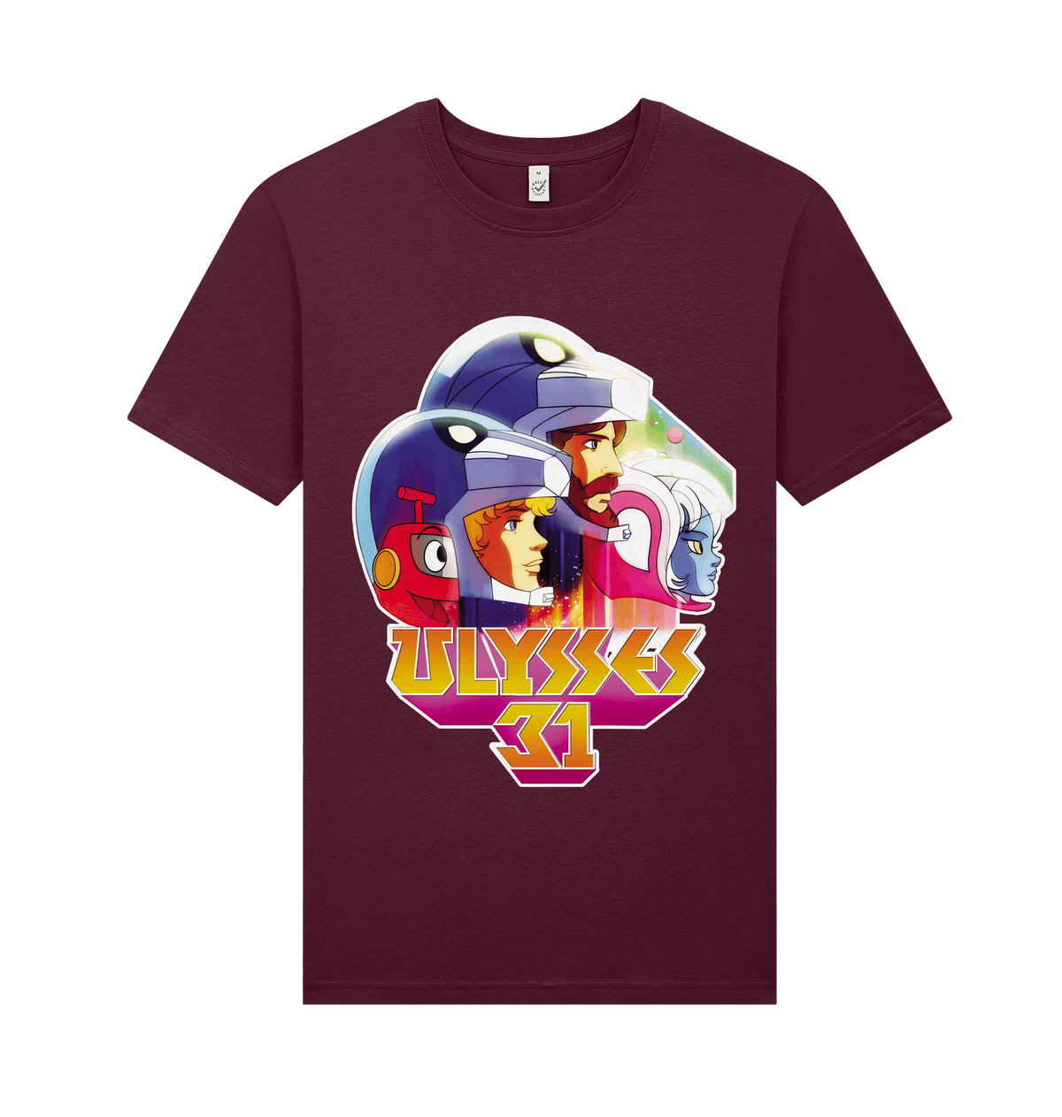 Burgundy Printed T-shirt Front