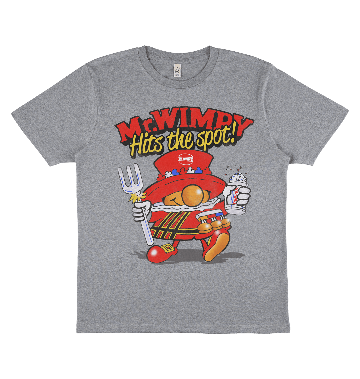 Melange Grey Printed T-shirt Front
