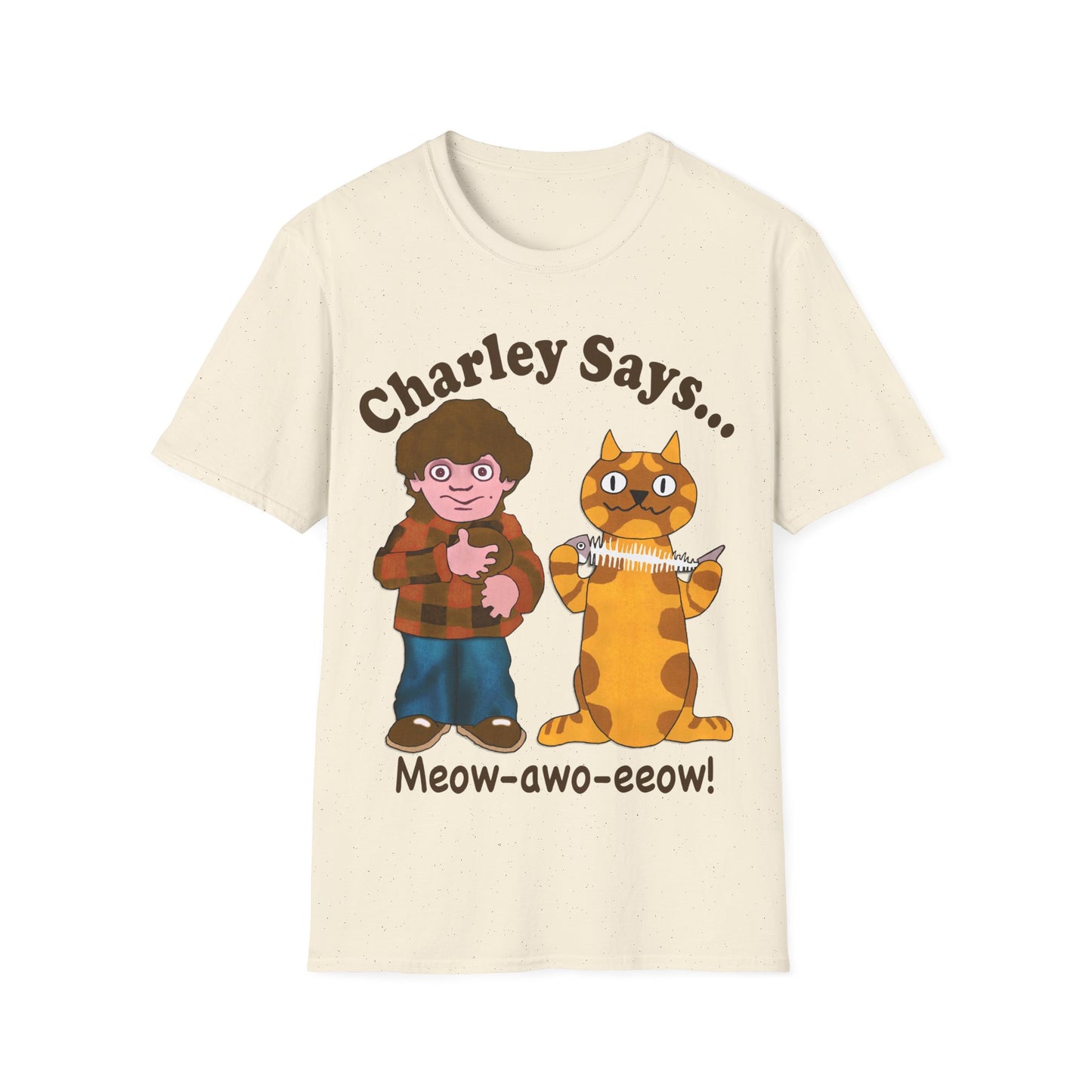 Charley Says Meow Unisex T-Shirt | Retro Safety Advert