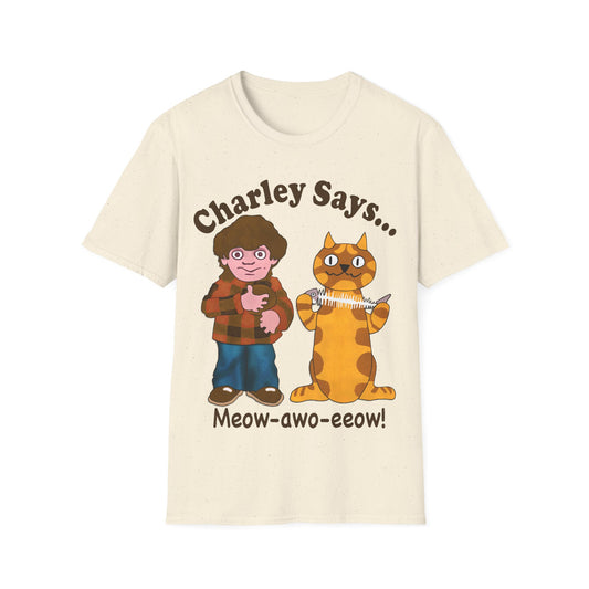 Charley Says Meow Unisex Large T-Shirt