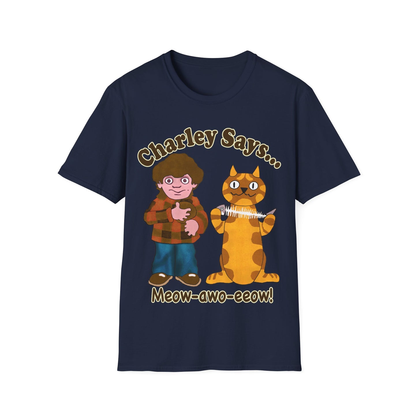 Charley Says Meow Unisex T-Shirt | Retro Advert