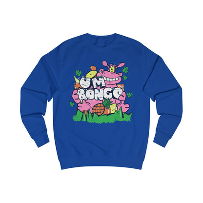 Official Um Bongo Hippo blue  sweatshirt with colourful graphic Hippo design, Exclusive to Retro Tees