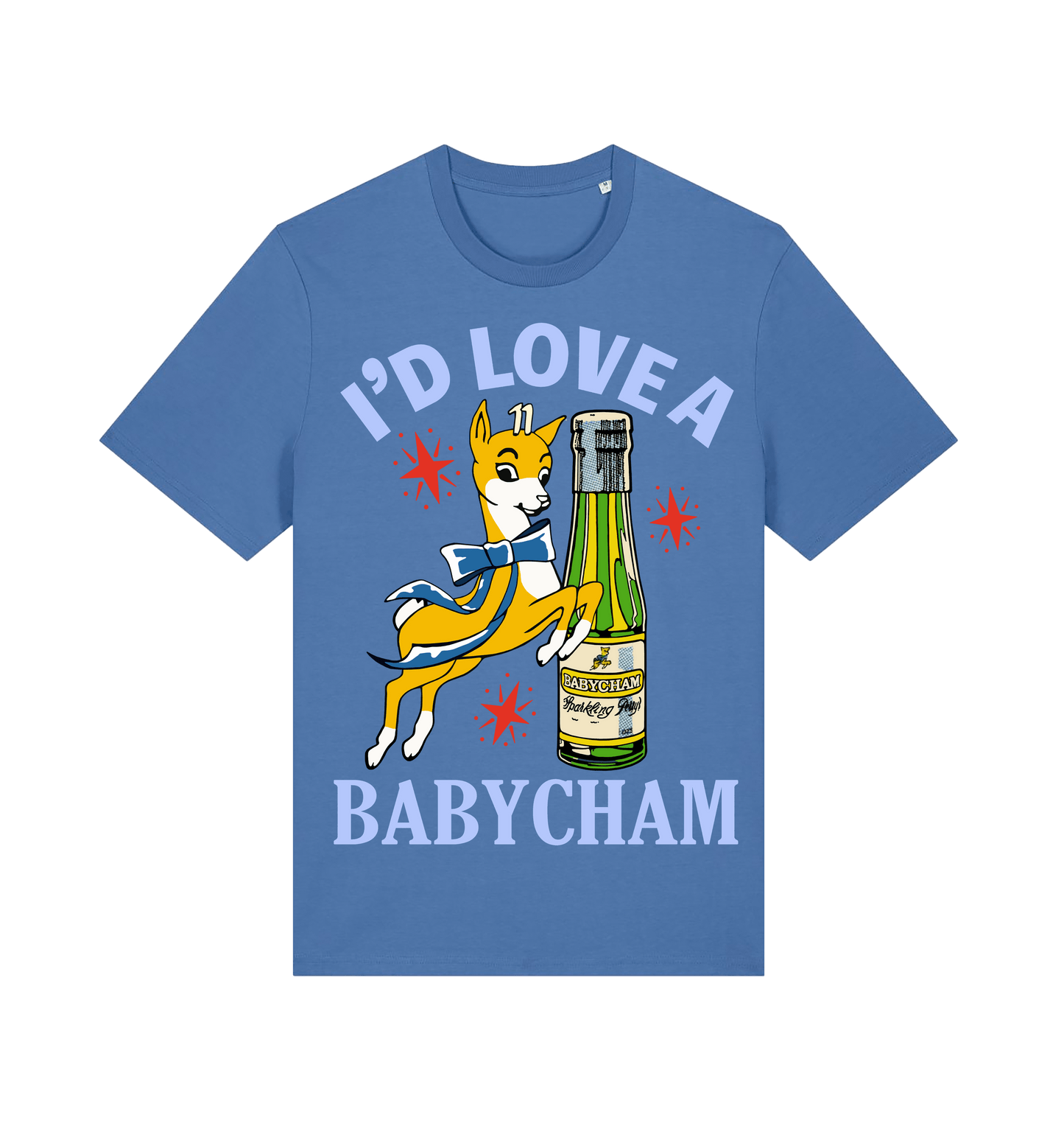 Bright Blue Printed T-shirt Front