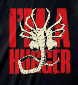 Black t-shirt with a Alien movie graphic design 