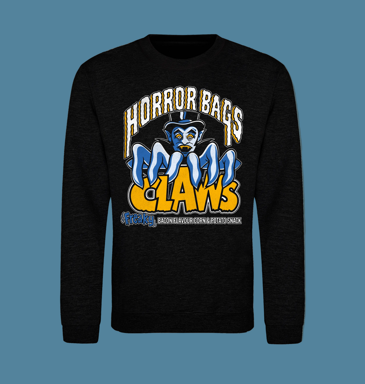 Black Smoke Printed Sweater Horror Bags Freaky claws