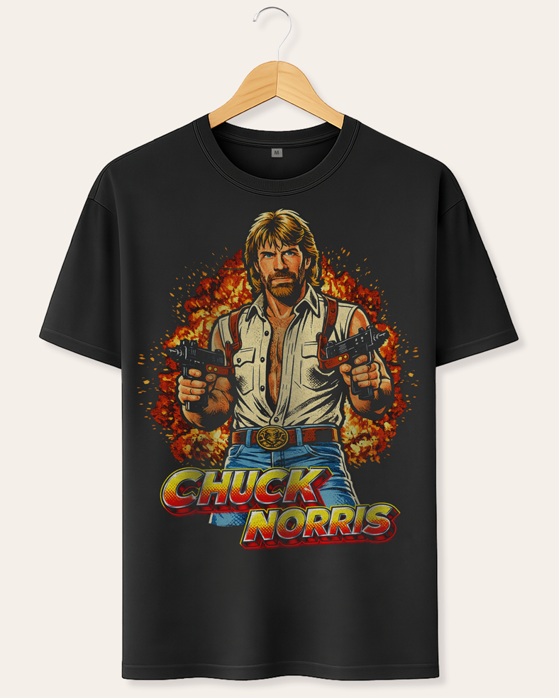 Retro Action Hero Tribute T-Shirt – Legendary Tough Guy Tee